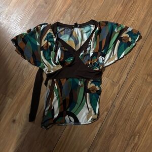 BCX Multicolor Plaid Top